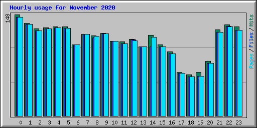 Hourly usage for November 2020