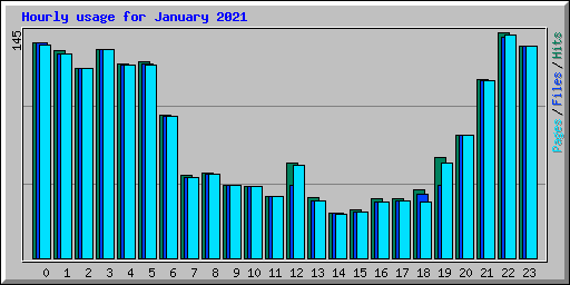 Hourly usage for January 2021