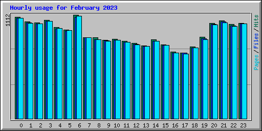 Hourly usage for February 2023